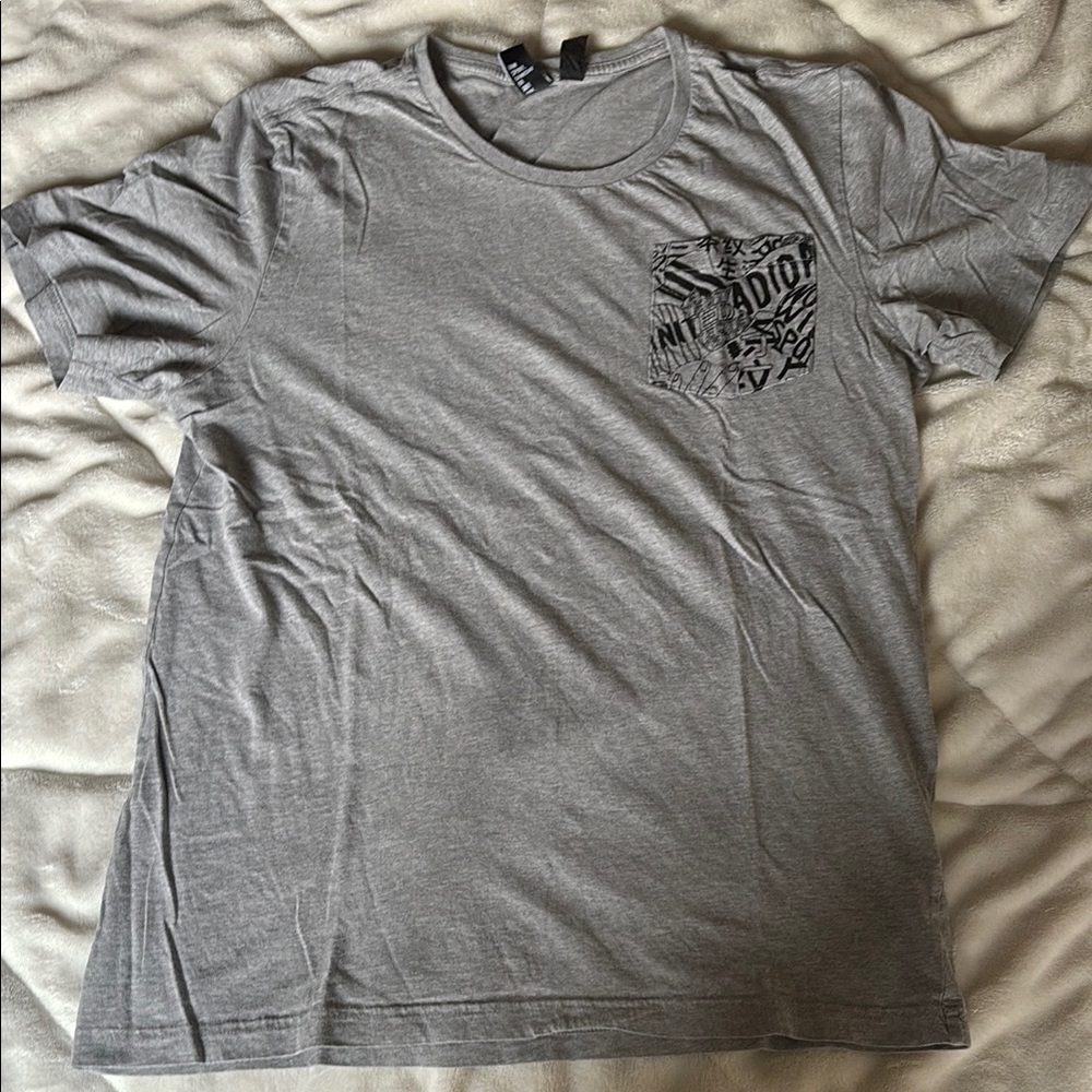 Adidas Gray Short Sleeve Tee with Graphic Design